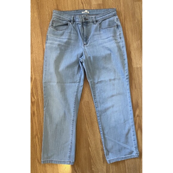 Eileen Fisher Light Wash Straight Leg High Waist Jeans Size 12 Petite - Picture 1 of 7